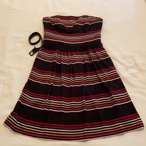 WHBM strapless multi colored sundress. Hidden pockets with generous side zipper.